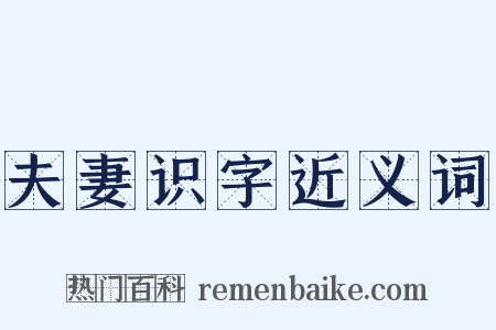 夫妻识字近义词是什么意思的图片